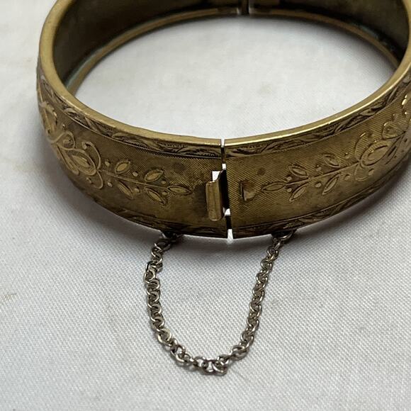 Victorian Edwardian Vintage Gold Tone Bangle Bracelet - Picture 3 of 5